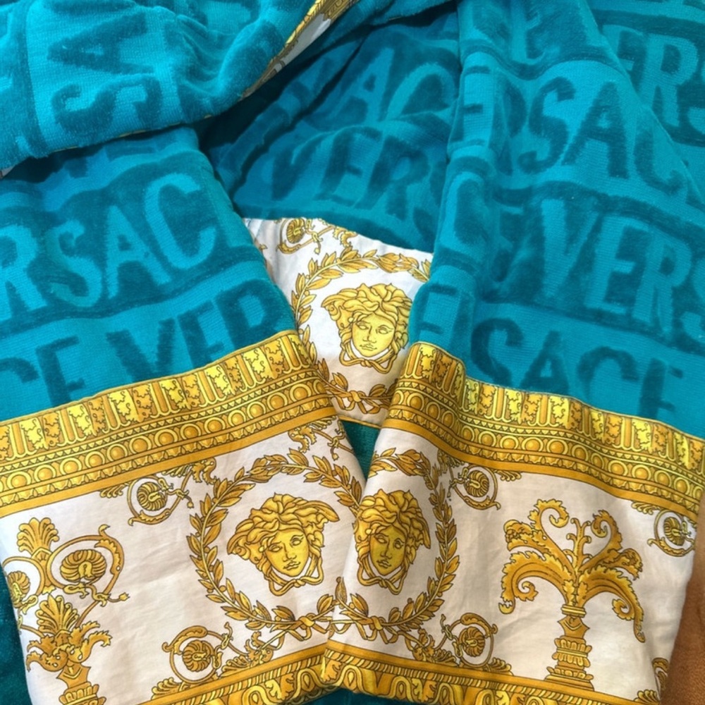 Versace Teal and Gold Robe - Picture 2 of 5